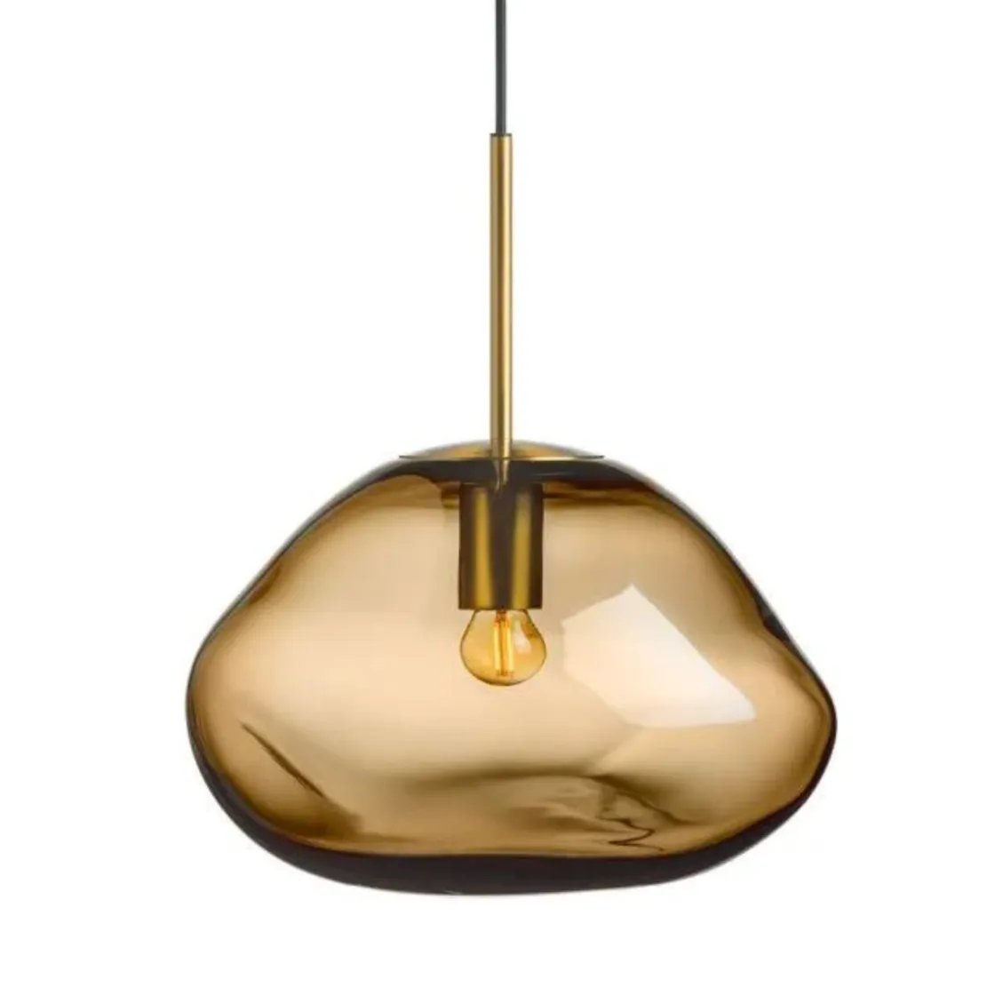 Hadeland Glassverk Kjøkkenbelysning Tak|Takpendler<Crystal Stone Ø35 - Kakao / Stål