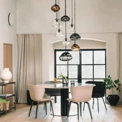 Hadeland Glassverk Kjøkkenbelysning Tak|Takpendler<Crystal Stone Ø35 - Kakao / Stål