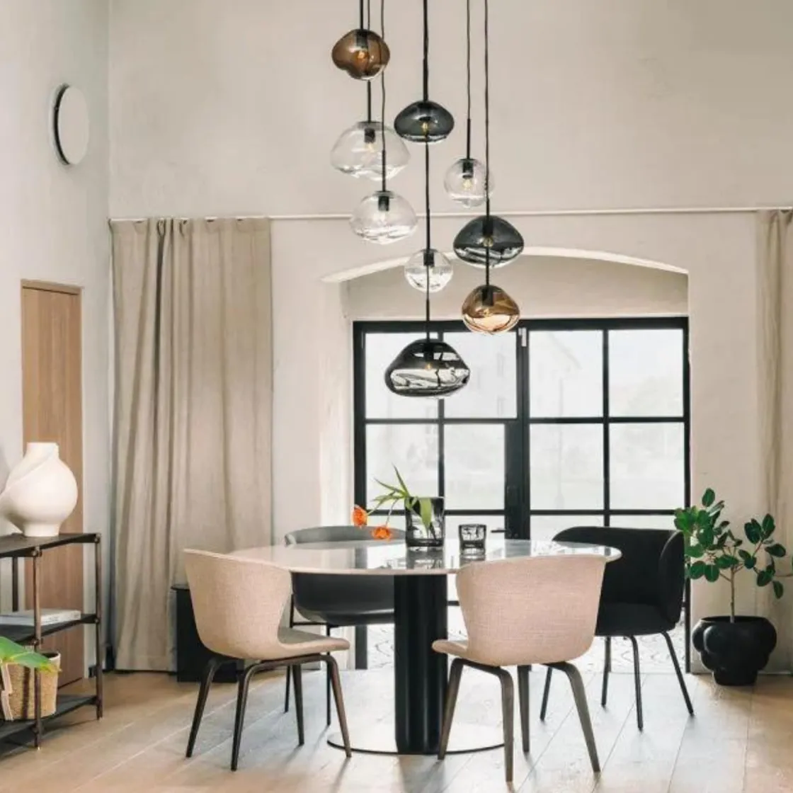 Hadeland Glassverk Kjøkkenbelysning Tak|Takpendler<Crystal Stone Ø35 - Kakao / Stål