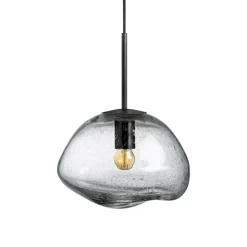 Hadeland Glassverk Kjøkkenbelysning Tak|Takpendler<Crystal Stone Ø30 - Klar m/Soda / Svart
