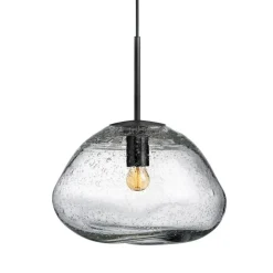 Hadeland Glassverk Kjøkkenbelysning Tak|Takpendler<Crystal Stone Ø35 - Klar m/Soda / Svart