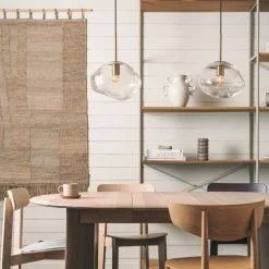 Hadeland Glassverk Kjøkkenbelysning Tak|Takpendler<Crystal Stone Ø35 - Klar m/Soda / Svart