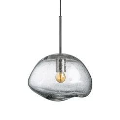 Hadeland Glassverk Kjøkkenbelysning Tak|Takpendler<Crystal Stone Ø30 - Klar m/Soda / Stål