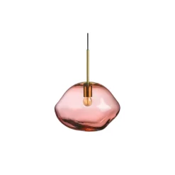 Hadeland Glassverk Kjøkkenbelysning Tak|Takpendler<Crystal Stone Ø35 - Morgenrød / Messing