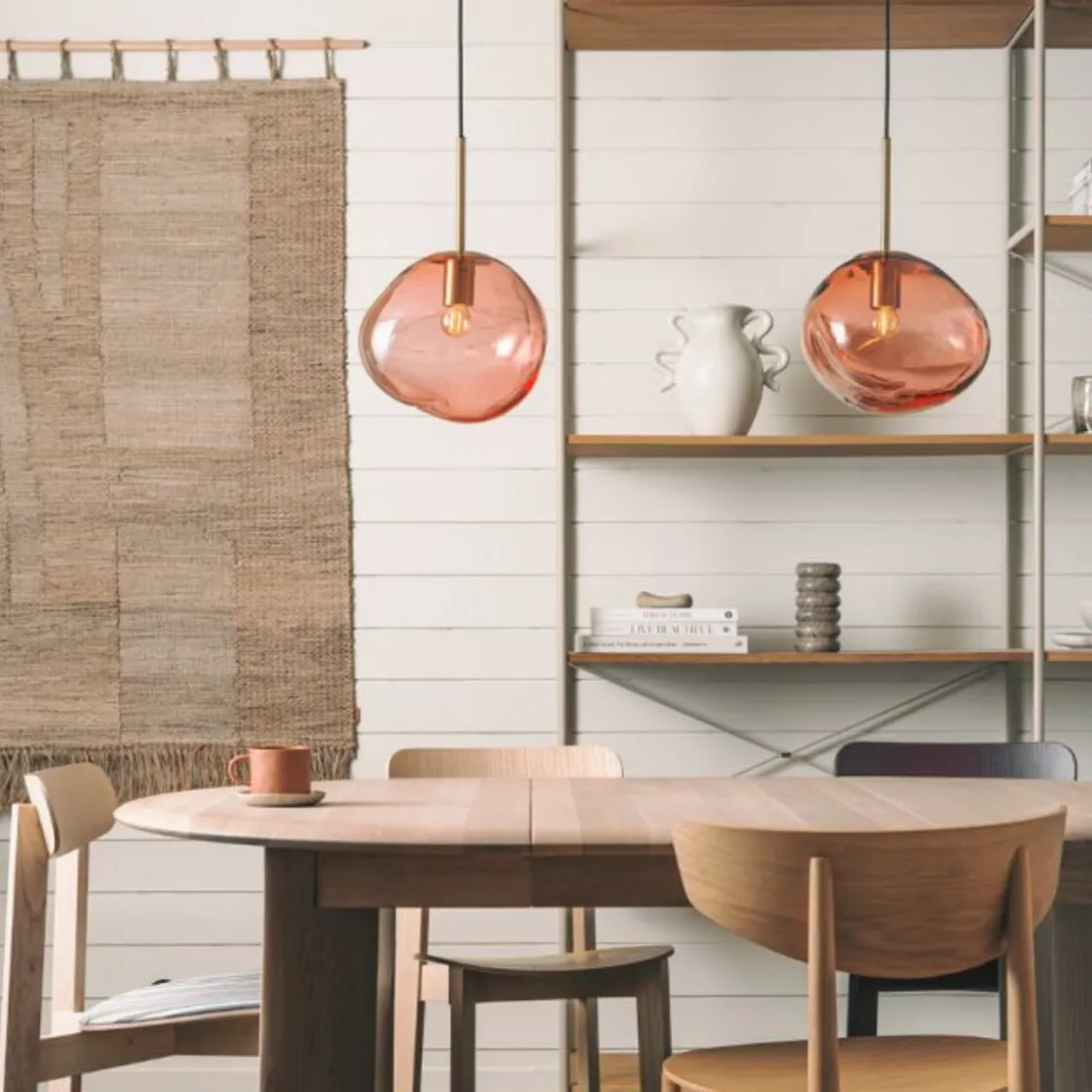 Hadeland Glassverk Kjøkkenbelysning Tak|Takpendler<Crystal Stone Ø30 - Morgenrød / Messing