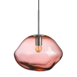 Hadeland Glassverk Kjøkkenbelysning Tak|Takpendler<Crystal Stone Ø35 - Morgenrød / Stål