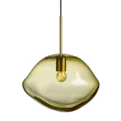 Hadeland Glassverk Kjøkkenbelysning Tak|Takpendler<Crystal Stone Ø35 - Oliven / Messing