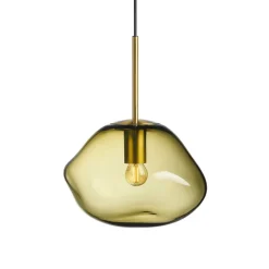 Hadeland Glassverk Kjøkkenbelysning Tak|Takpendler<Crystal Stone Ø30 - Oliven / Messing