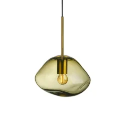 Hadeland Glassverk Kjøkkenbelysning Tak|Takpendler<Crystal Stone Ø25 - Oliven / Messing