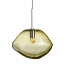 Hadeland Glassverk Kjøkkenbelysning Tak|Takpendler<Crystal Stone Ø35 - Oliven / Stål