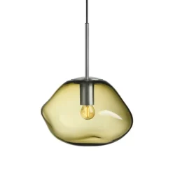 Hadeland Glassverk Kjøkkenbelysning Tak|Takpendler<Crystal Stone Ø30 - Oliven / Stål