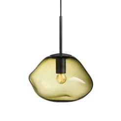 Hadeland Glassverk Kjøkkenbelysning Tak|Takpendler<Crystal Stone Ø30 - Oliven / Svart