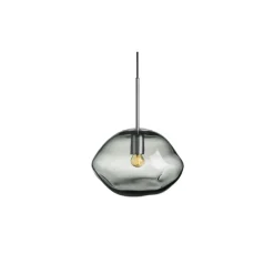 Hadeland Glassverk Kjøkkenbelysning Tak|Takpendler<Crystal Stone Ø30 - Røkgrå / Stål