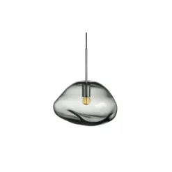 Hadeland Glassverk Kjøkkenbelysning Tak|Takpendler<Crystal Stone Ø35 - Røkgrå / Stål