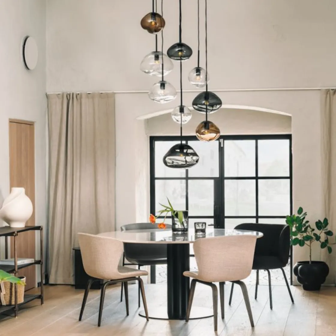 Hadeland Glassverk Kjøkkenbelysning Tak|Takpendler<Crystal Stone Ø30 - Røkgrå / Svart