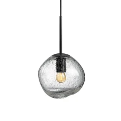 Hadeland Glassverk Kjøkkenbelysning Tak|Takpendler<Crystal Stone Ø25- Klar m/Soda / Svart