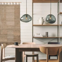 Hadeland Glassverk Kjøkkenbelysning Tak|Takpendler<Crystal Stone Ø25- Klar m/Soda / Svart