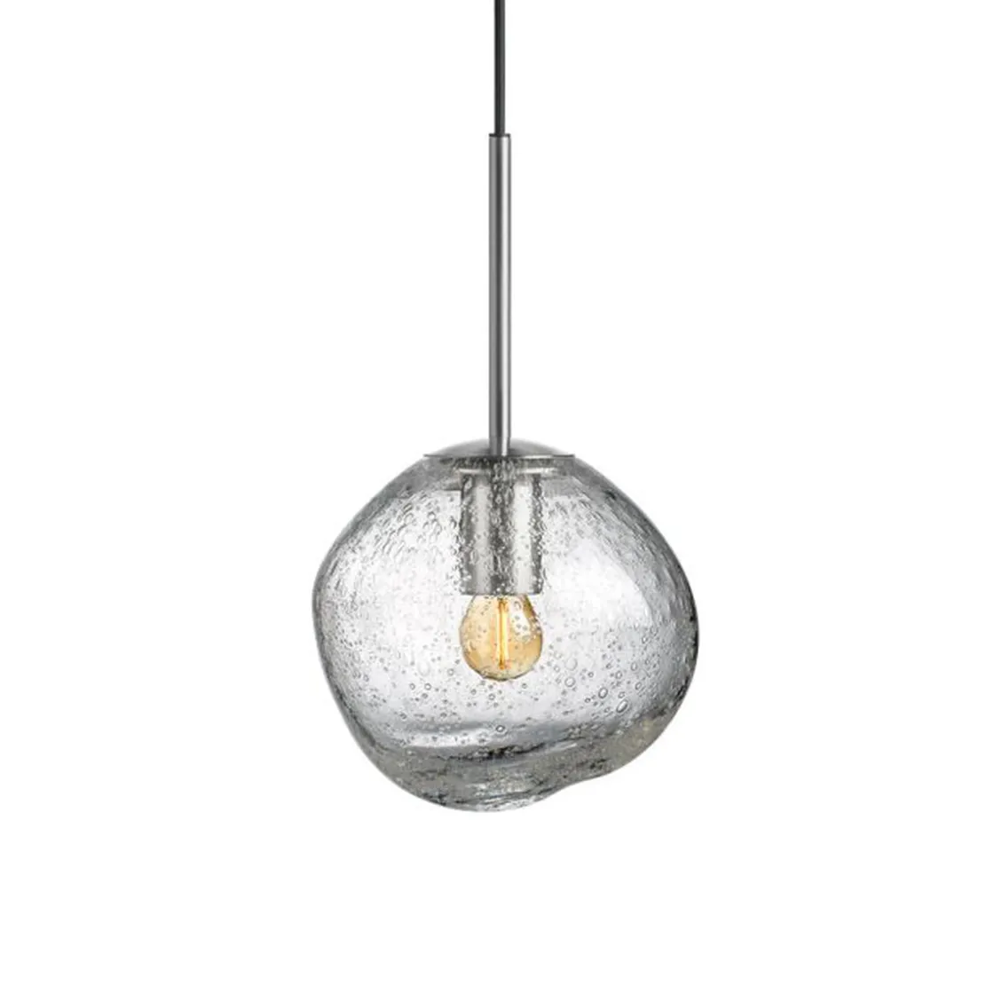 Hadeland Glassverk Kjøkkenbelysning Tak|Takpendler<Crystal Stone Ø25- Klar m/Soda / Stål
