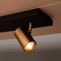 Scanlight Kjøkkenbelysning Tak|Spotter & Skinner<Cuba spotrekke med 4 lys - Svart/Messing