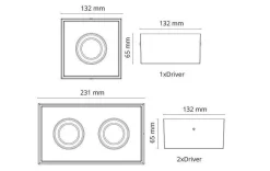 Sg Armaturen As Lightup-Pris|Kjøkkenbelysning Tak<Cube Lux 2x7W LED 2700K Ra 98