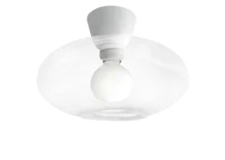 NorDesign Kjøkkenbelysning Tak|Taklamper / Takplafonder<Cup 105 taklampe med glasskuppel 28 cm - Hvit/Klart glass