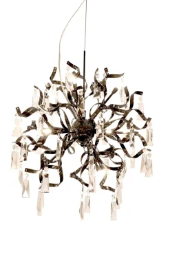 NorDesign Kjøkkenbelysning Tak|Lysekroner<Curl 12 K9 krystall lysekrone, Svart krom