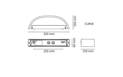 Sg Armaturen As Utelamper Med Opp/Ned Lys<Curve direct vegglampe ned 10W 2700 Kelvin dimbar IP65 -