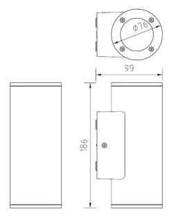 NorDesign Utelamper Til Kystområder|Utelamper Med Opp/Ned Lys<Cylindro duo vegglampe opp/ned utendørs IP54 - grå
