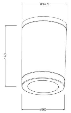 NorDesign Utelamper Til Kystområder|Taklamper Ute<Cylindro K1 taklampe utendørs IP54 - grå