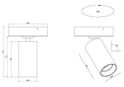 NorDesign Kjøkkenbelysning Tak<D45 spot 7W 2700K RA90 Dimbar