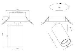 NorDesign Kjøkkenbelysning Tak|Spotter & Skinner<D45 spot 7W 2700K RA90 Dimbar for innfelling