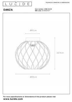 Lucide Kjøkkenbelysning Tak|Taklamper / Takplafonder<Danza taklampe 25 cm