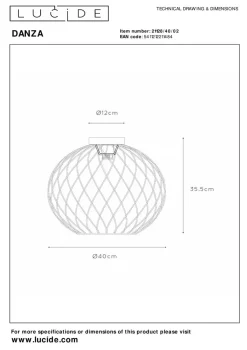 Lucide Kjøkkenbelysning Tak|Taklamper / Takplafonder<Danza taklampe 40 cm
