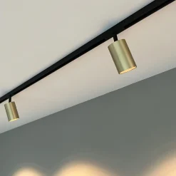 Antidark Kjøkkenbelysning Tak|Designline<Designline Tube Pro komplett 1.9 meter spotskinne med 4 spotter GU10 - Svart/Messing