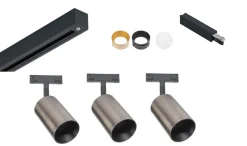 Antidark Kjøkkenbelysning Tak|Designline<Designline Tube Pro komplett 1 meter spotskinne med 3 spotter GU10 - /Titanium