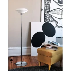 Dyberg Larsen Interiørlamper Gulv<DL31 gulvlampe - Krom/Opal glass