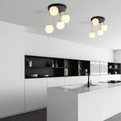 Emibig Kjøkkenbelysning Tak|Taklamper / Takplafonder<Dolce taklampe 4-lys - Svart/Opal/Gullfarget