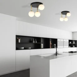 Emibig Kjøkkenbelysning Tak|Taklamper / Takplafonder<Dolce taklampe 3-lys - Svart/Opal/Gullfarget