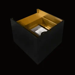 Norlux Vegglamper Med Opp/Ned Lys<Duhr Square vegglampe opp/ned IP54 - Svart/Gull