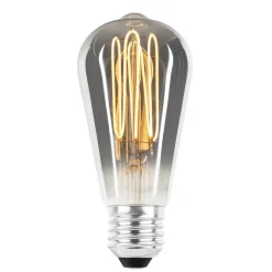 NorDesign Led-Pærer E27 Sokkel<Ecolux E27 lantern ultra tynn spiral filament 4W 2700K 64 mm dimbar - Smoke