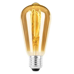 NorDesign Led-Pærer E27 Sokkel<Ecolux E27 lantern ultra tynn spiral filament LED 4W 2200K 64 mm dimbar -