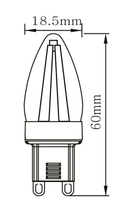 NorDesign Led-Pærer G9 Sokkel<Ecolux Filament G9 3 watt 2700 Kelvin - Dimbar