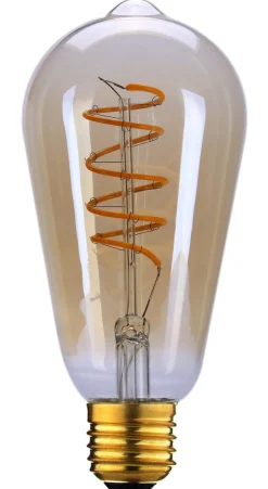 Ms - belysning Led-Pærer E27 Sokkel<Edison lanterne amber spiral E27 6W LED - 3 step dim