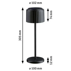 Paulmann Solcellebelysning<Else bordlampe oppladbar via USB eller solcelle 2700 Kelvin IP44