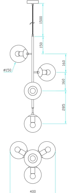 NorDesign Kjøkkenbelysning Tak|Takpendler<Emrik takpendel vertikal uten kupler -
