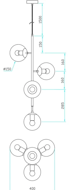NorDesign Kjøkkenbelysning Tak|Takpendler<Emrik takpendel vertikal uten kupler -