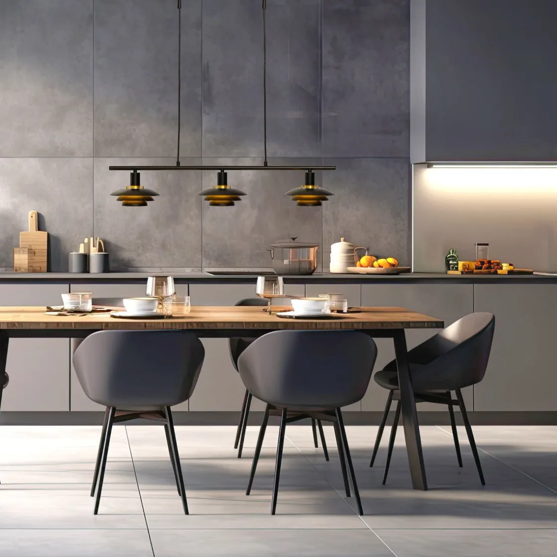 Aneta Lighting Kjøkkenbelysning Tak|Takpendler<Epsilon takpendel 3-lys