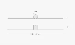 NorDesign Belysning Over Speilet På Badet|Baderomsbelysning Vegg<Eros 600 vegglampe ned IP44 dimbar -