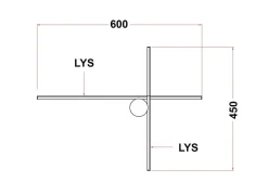 NorDesign Baderomsbelysning Vegg<Eros Novata 600 10W 2700 Kelvin IP44 - Høyre modell