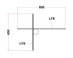 NorDesign Baderomsbelysning Vegg<Eros Novata 600 10W 2700 Kelvin IP44 - Venstre modell
